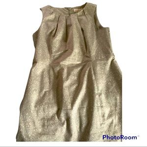 Michael Kors sz 10 pleated top part of dress. Beige and gray color.